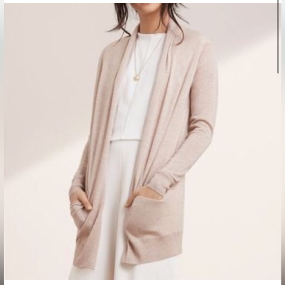 Wilfred Aritzia Flaubert Silk Cashmere Waterfall Open Cardigan Sweater Sz XS